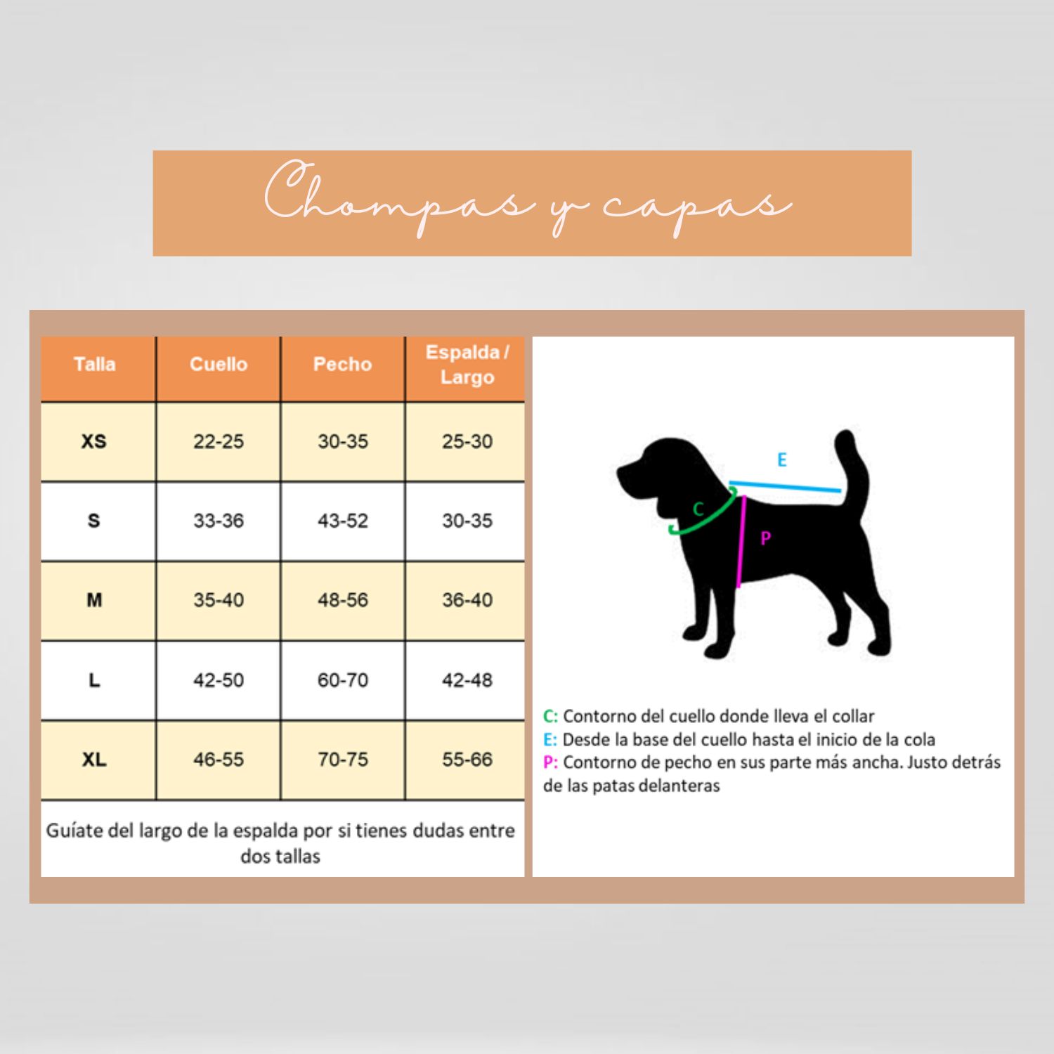 Tallimetro chompas y capas